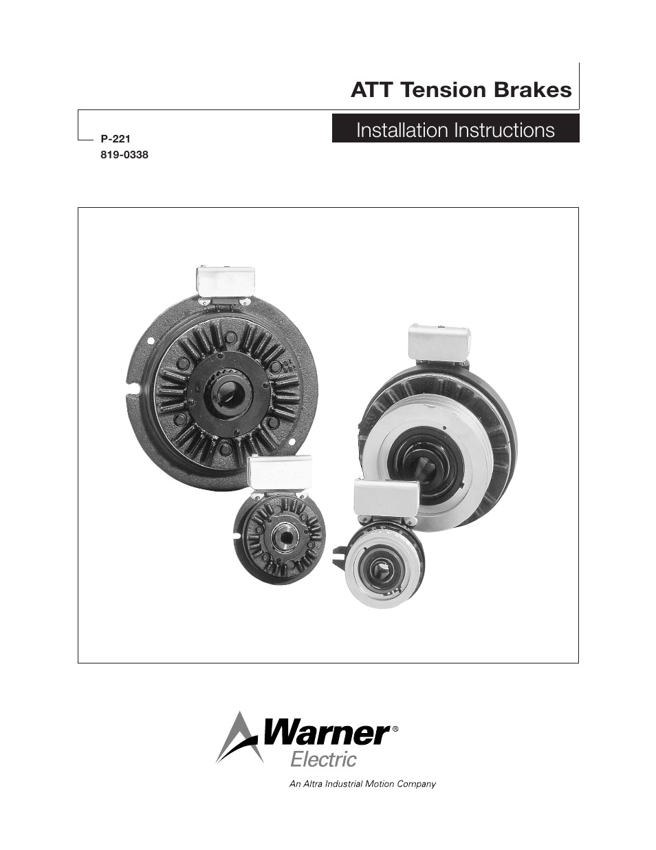 Warner Electric ATT Tension Brakes User Manual | 12 pages