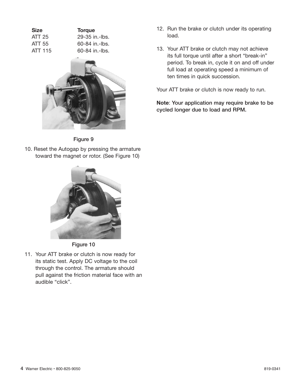 Warner Electric ATT Brakes and Clutches User Manual | Page 4 / 6