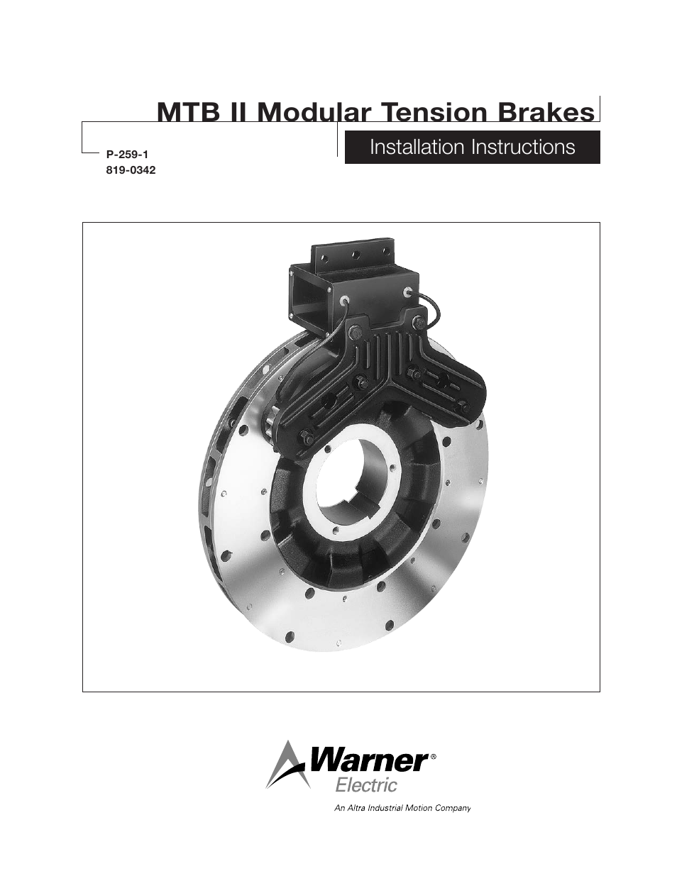 Warner Electric MTB II User Manual | 12 pages