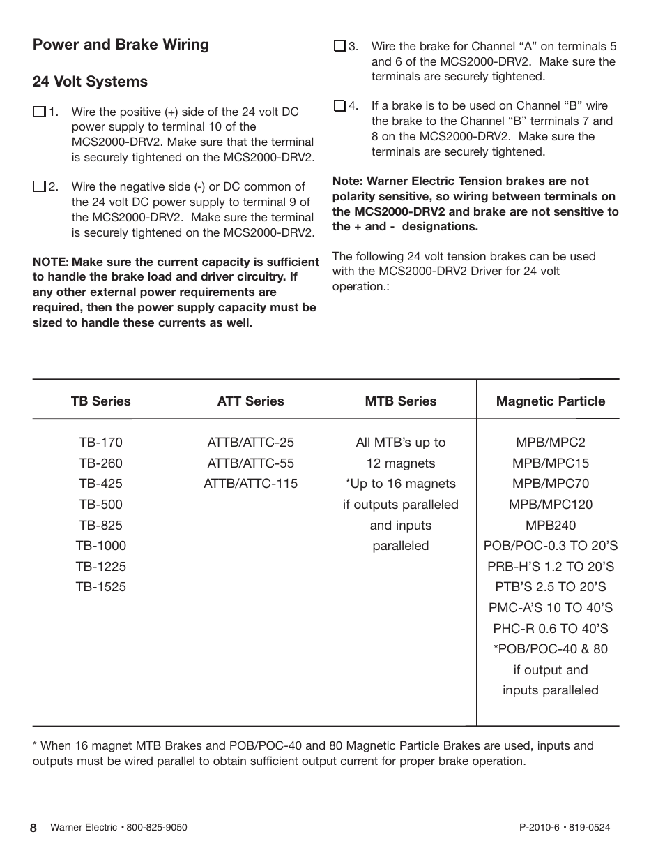 Warner Electric MCS2000-DRV2 User Manual | Page 8 / 22