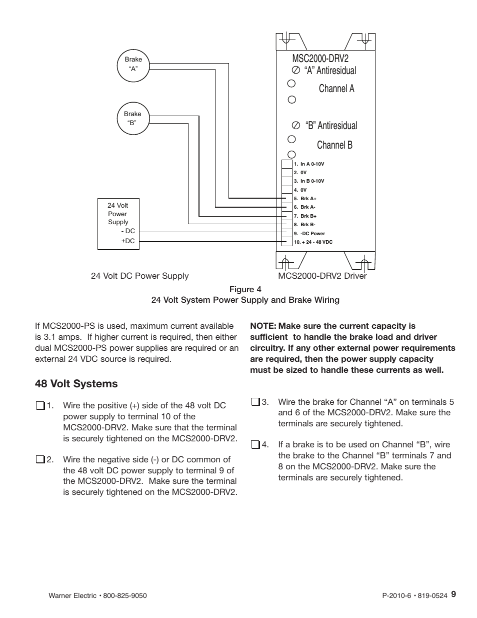 48 volt systems | Warner Electric MCS2000-DRV2 User Manual | Page 9 / 22