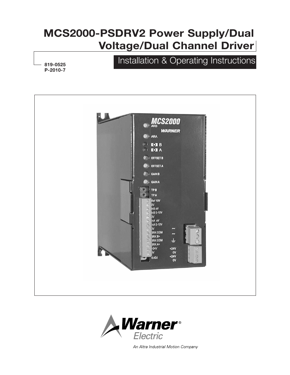 Warner Electric MCS2000-PSDRV2 User Manual | 22 pages