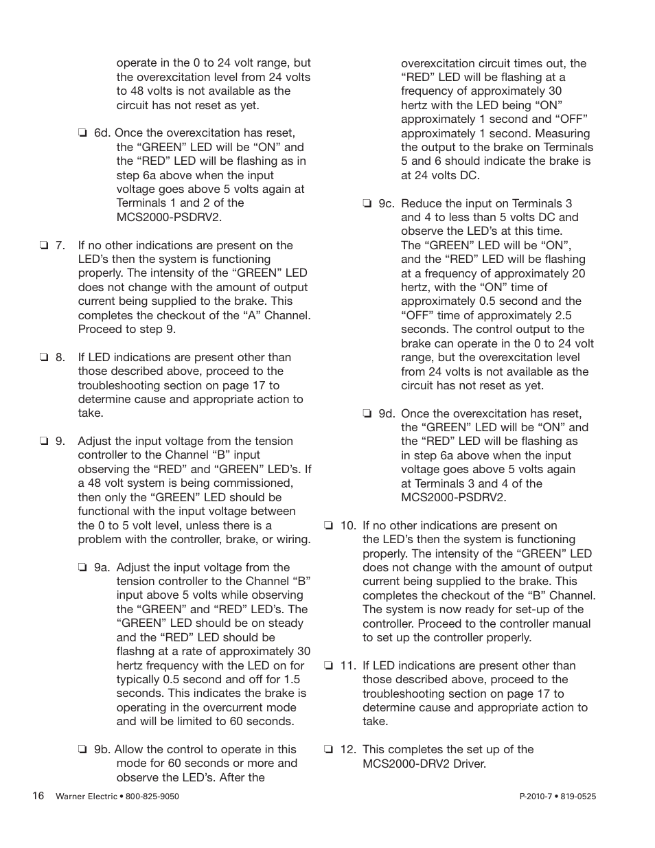 Warner Electric MCS2000-PSDRV2 User Manual | Page 16 / 22
