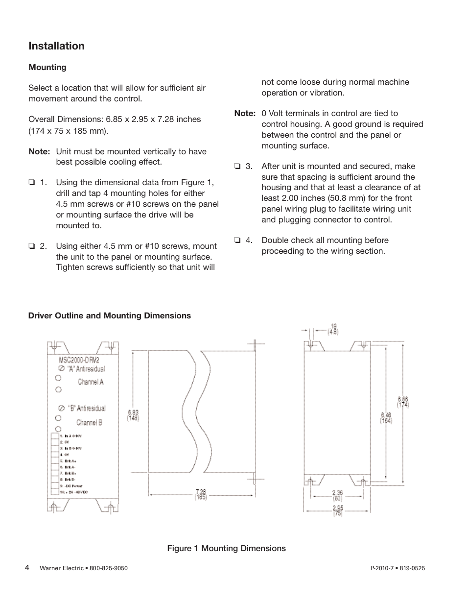 Installation | Warner Electric MCS2000-PSDRV2 User Manual | Page 4 / 22