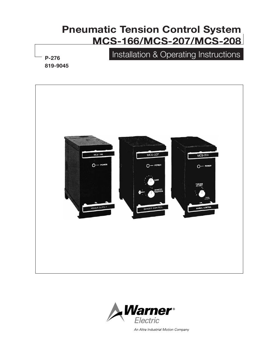 Warner Electric MCS-208 User Manual | 26 pages