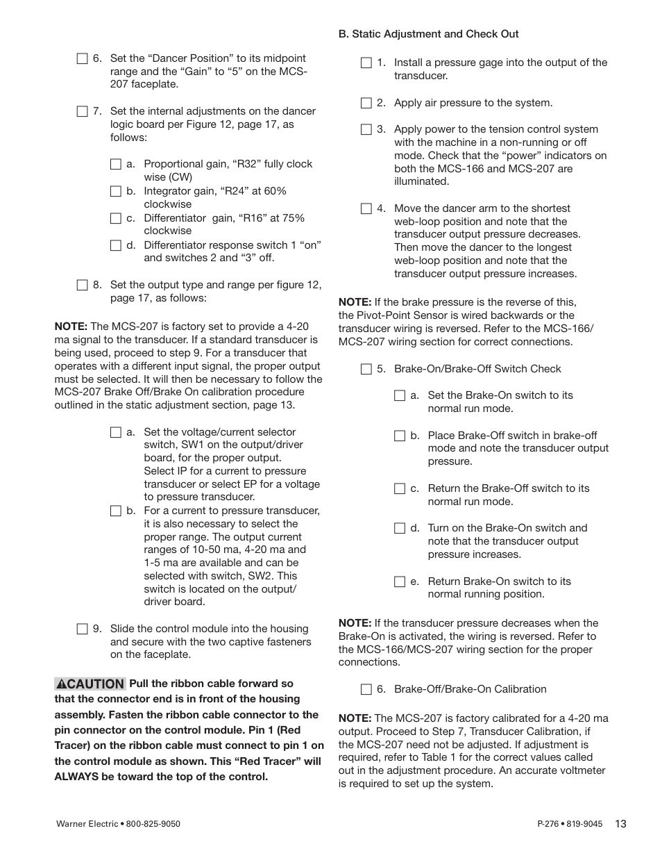 Warner Electric MCS-208 User Manual | Page 13 / 26