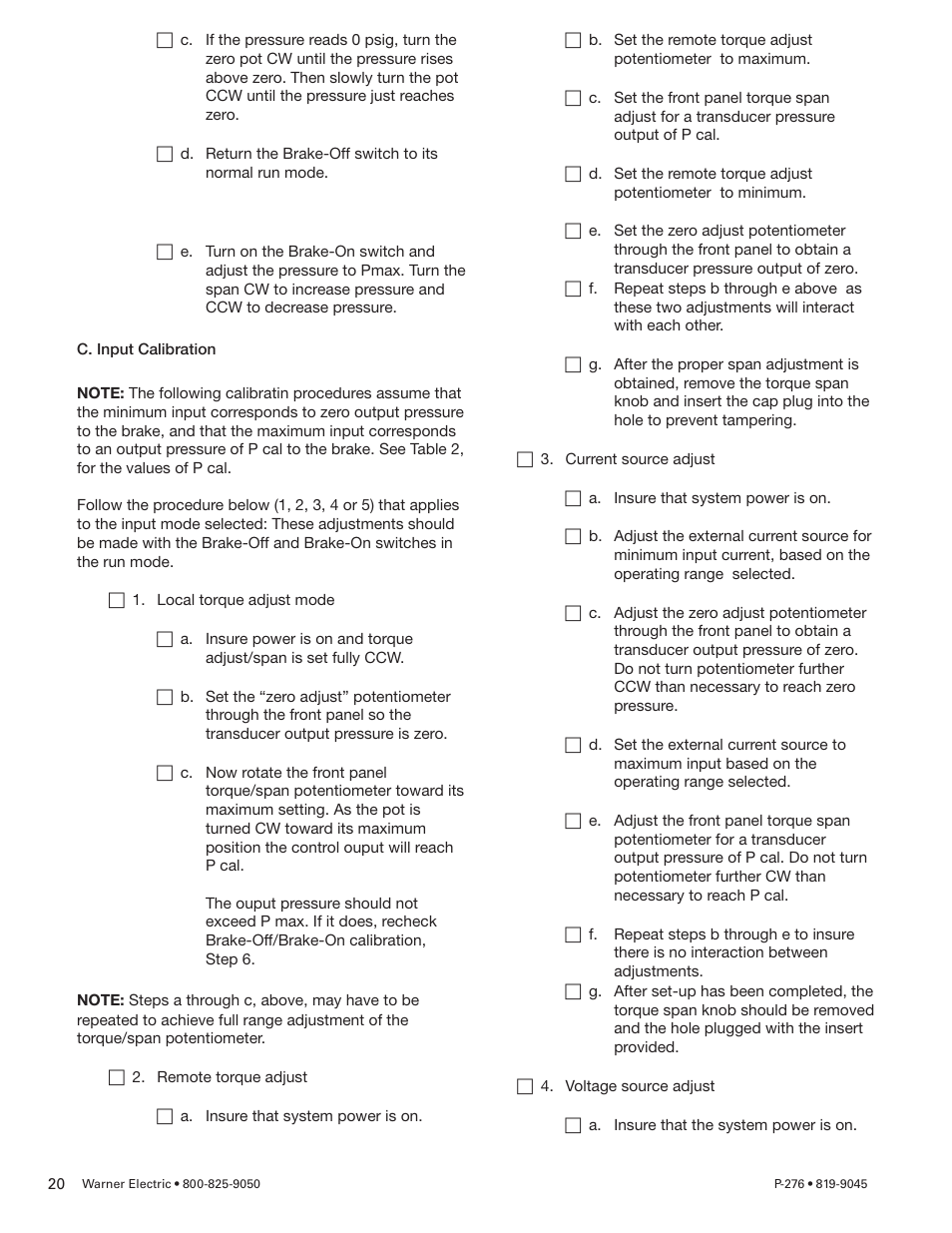 Warner Electric MCS-208 User Manual | Page 20 / 26