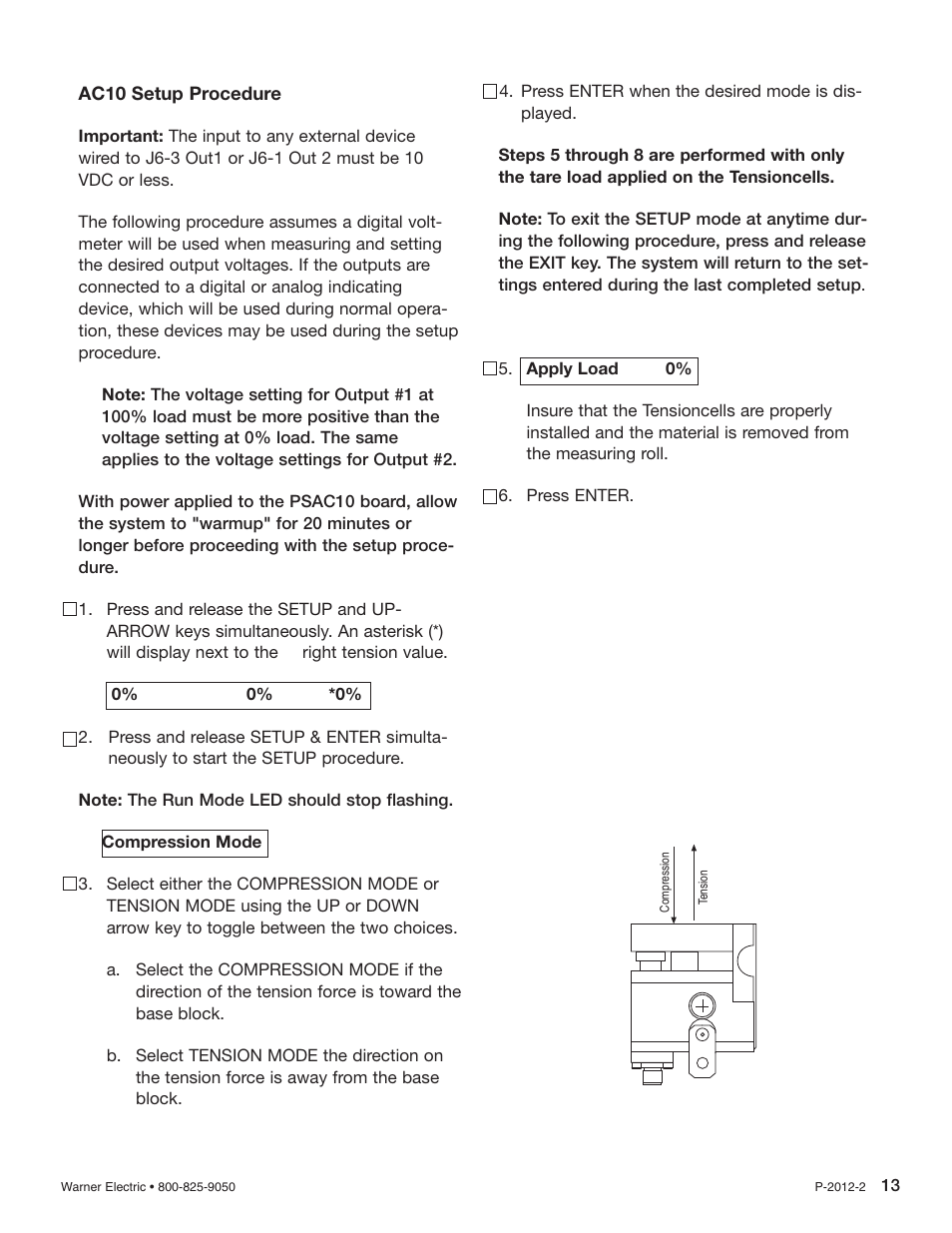 Warner Electric AC10 Measuring System User Manual | Page 13 / 20