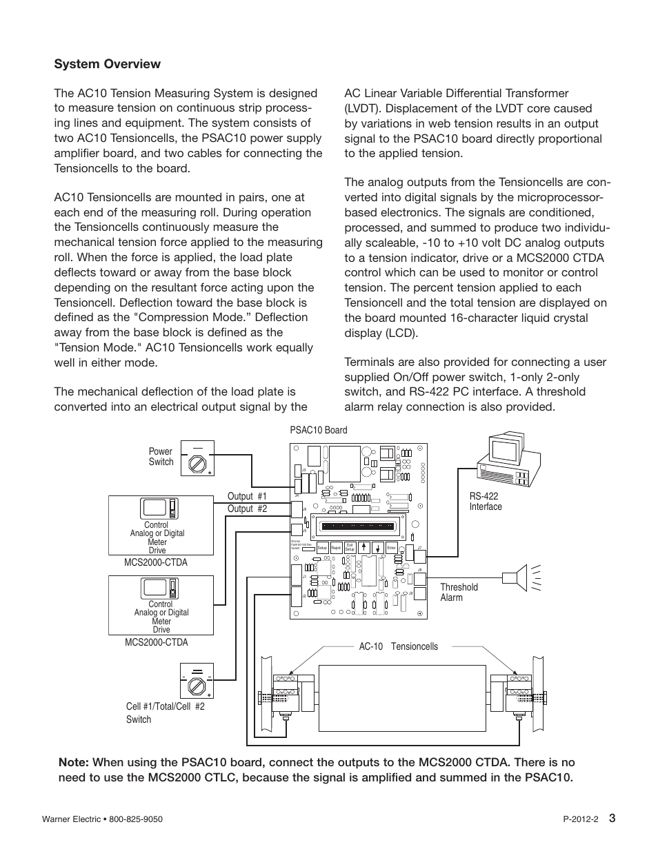 System overview | Warner Electric AC10 Measuring System User Manual | Page 3 / 20
