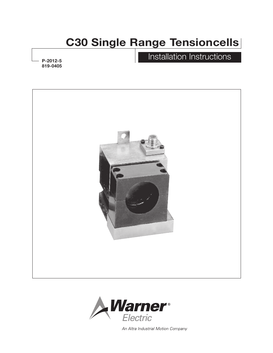 Warner Electric C30 Single Range Tensioncells User Manual | 14 pages