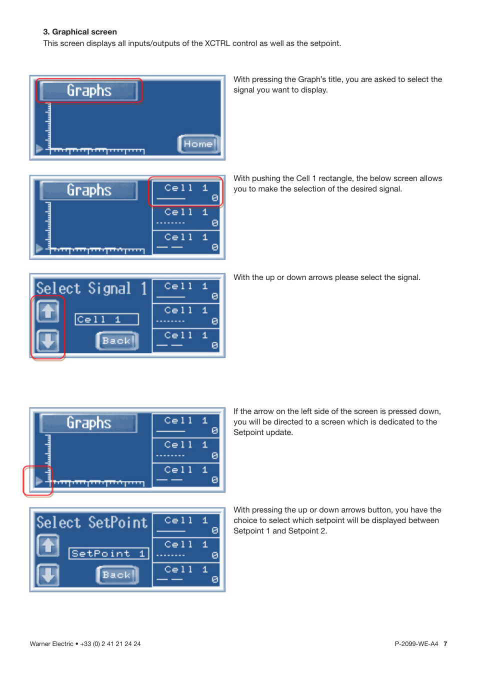 Graphical screen | Warner Electric XPRO User Manual | Page 7 / 10