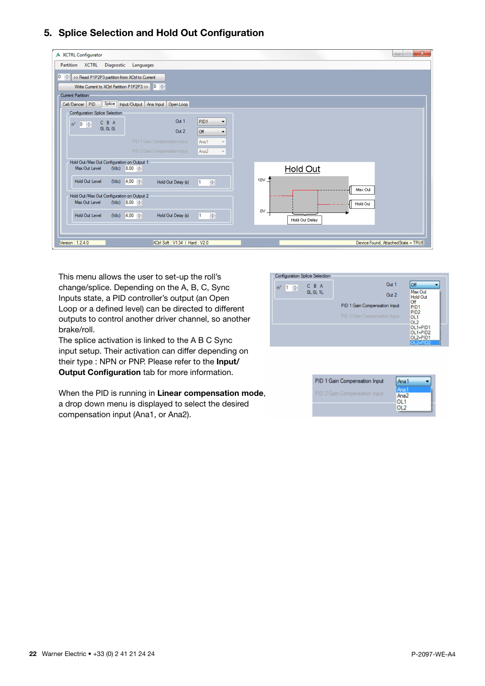 Splice selection and hold out configuration | Warner Electric XCTRL-2DRV User Manual | Page 22 / 34