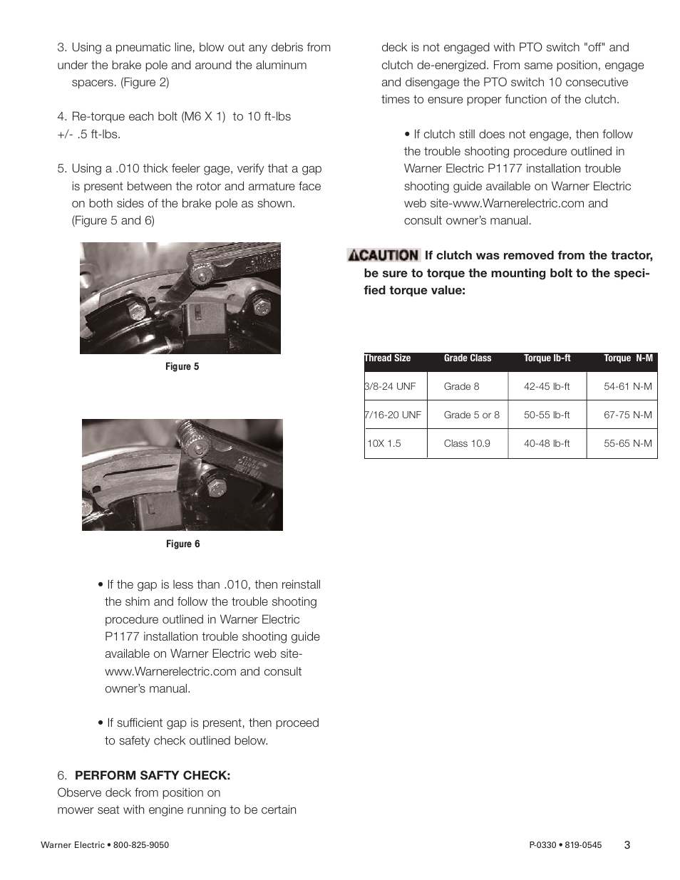 Warner Electric Re-gap Adjustment Procedure User Manual | Page 3 / 4