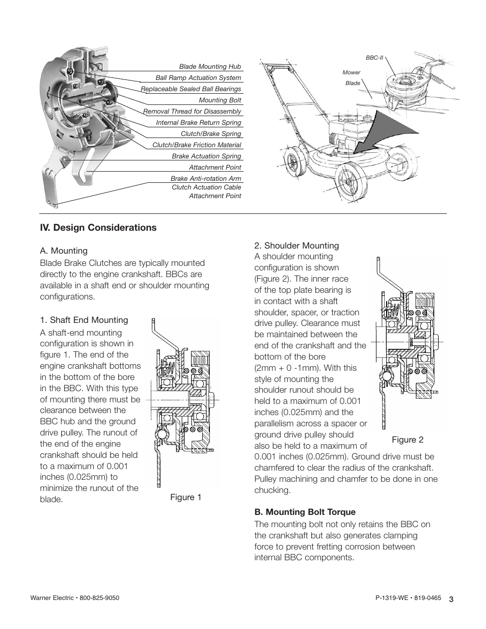 Iv. design considerations | Warner Electric Blade Brake Clutch Application Guide User Manual | Page 3 / 11