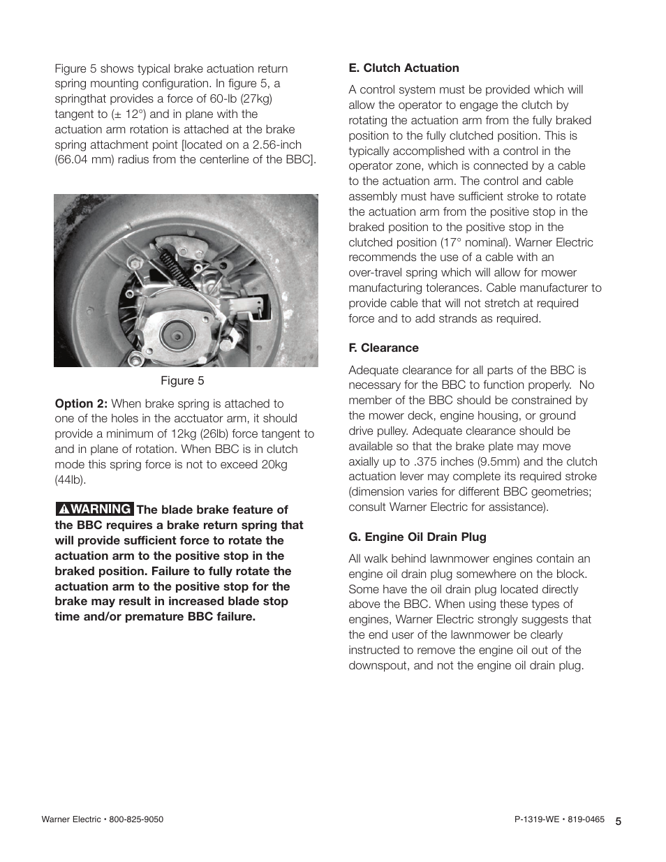 Warner Electric Blade Brake Clutch Application Guide User Manual | Page 5 / 11