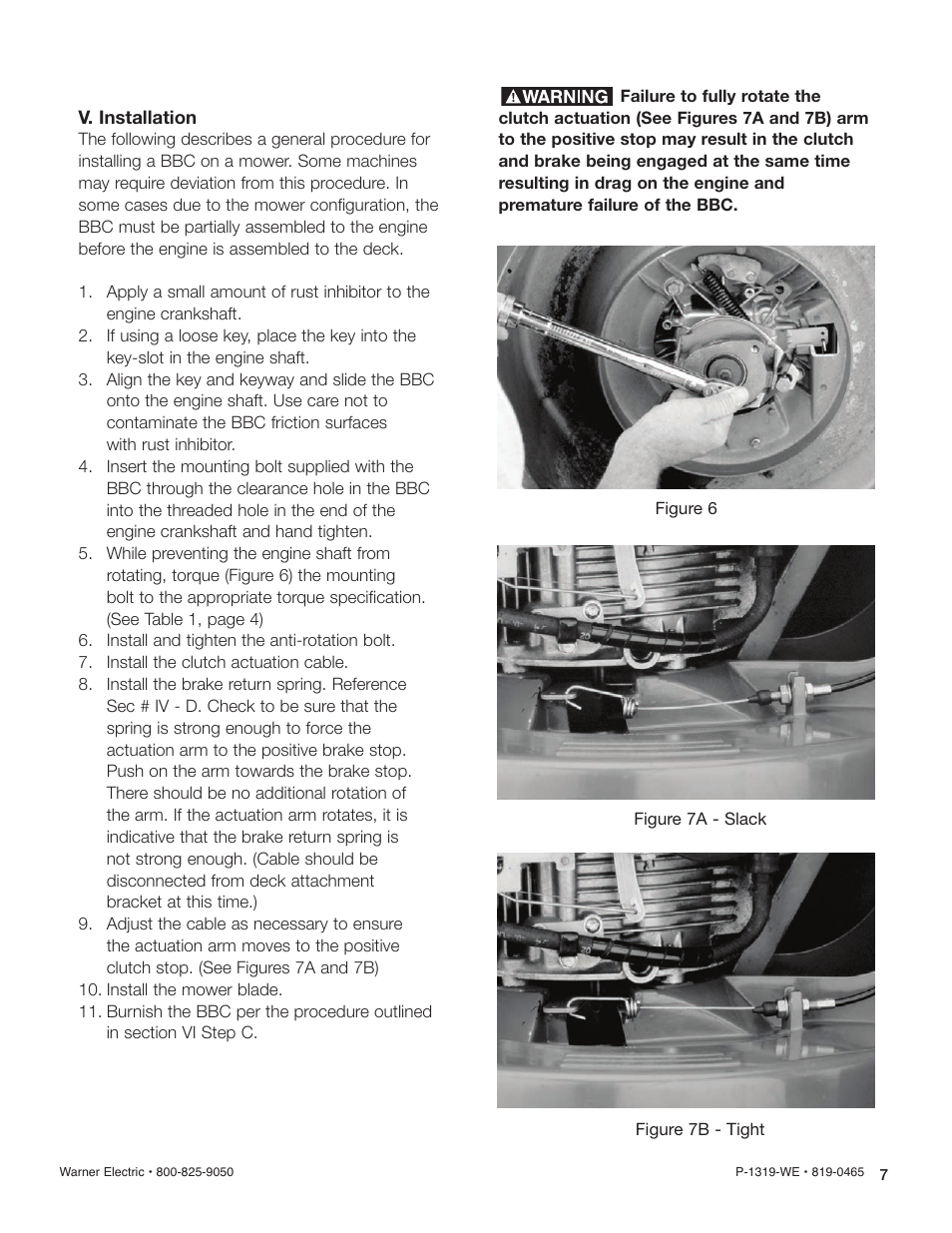 Warner Electric Blade Brake Clutch Application Guide User Manual | Page 7 / 11