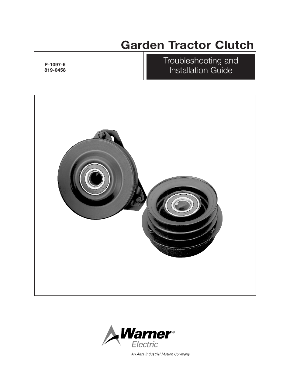 Warner Electric Garden Tractor Clutch User Manual | 12 pages