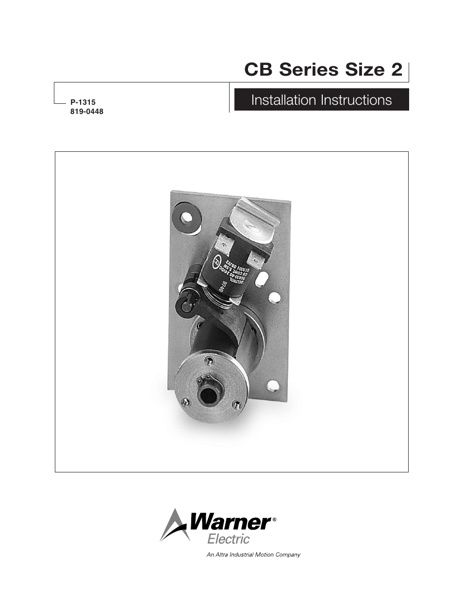 Warner Electric CB Series Size 2 User Manual | 6 pages