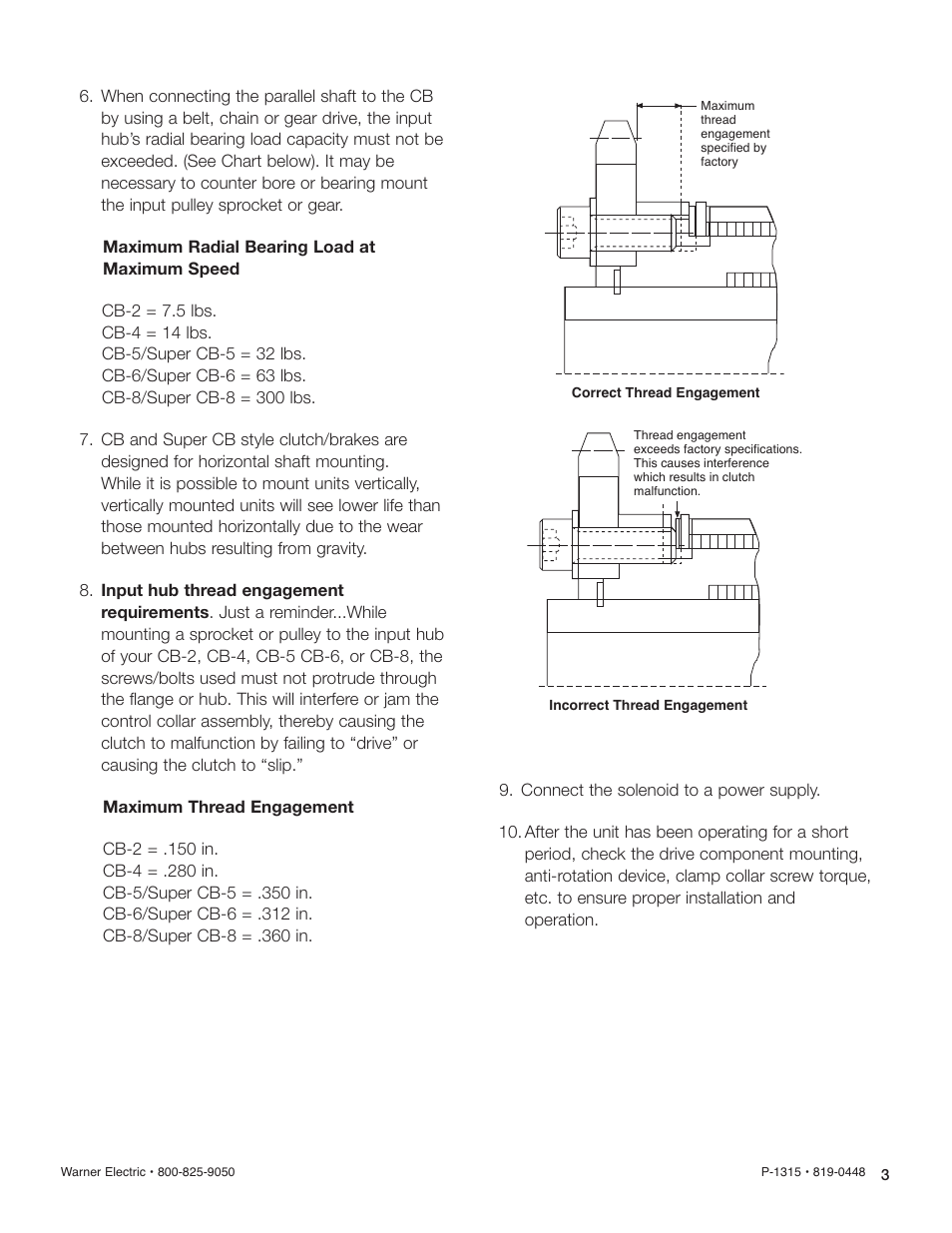 Warner Electric CB Series Size 2 User Manual | Page 3 / 6