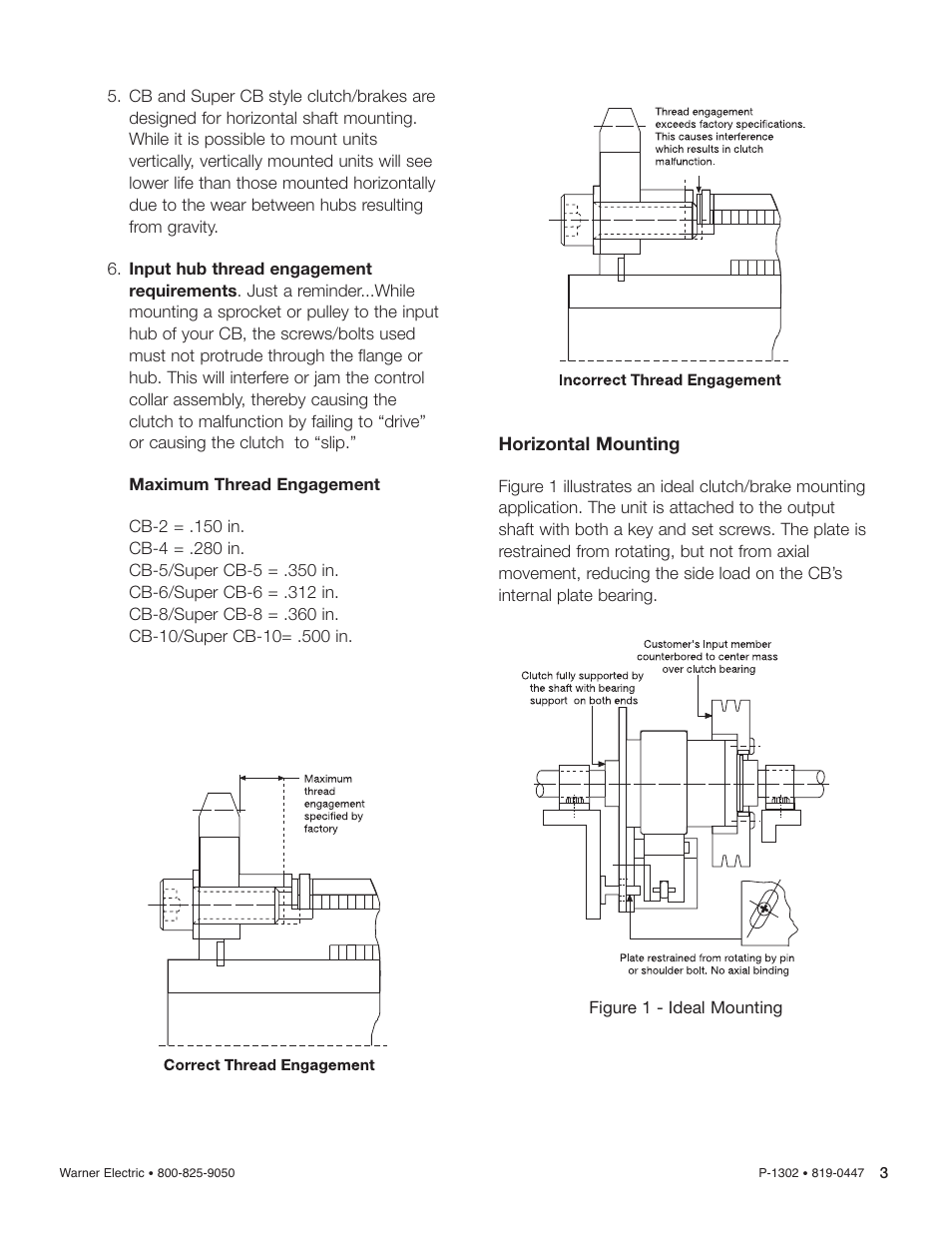 Warner Electric CB Series and Super CB Series CB-4 to CB-10 User Manual | Page 3 / 6