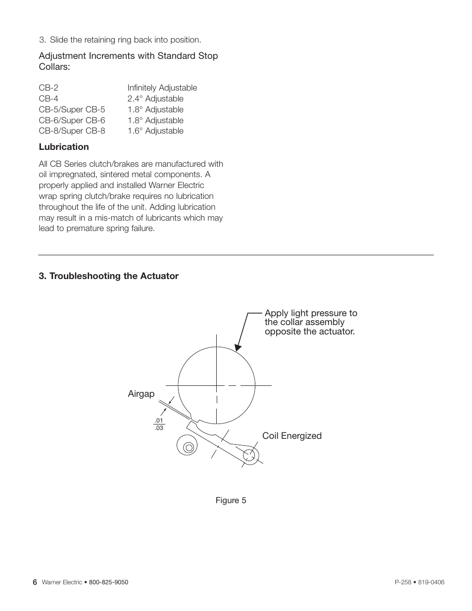 Warner Electric CB Series and Super CB Series Sizes 2, 4, 5, 6 and 8 User Manual | Page 6 / 14