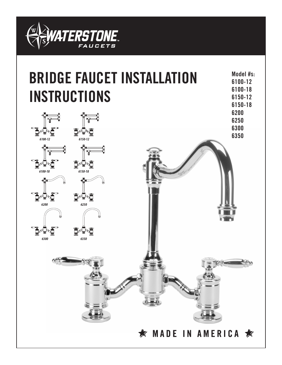 Waterstone BRIDGE FAUCETS 6350 User Manual | 6 pages