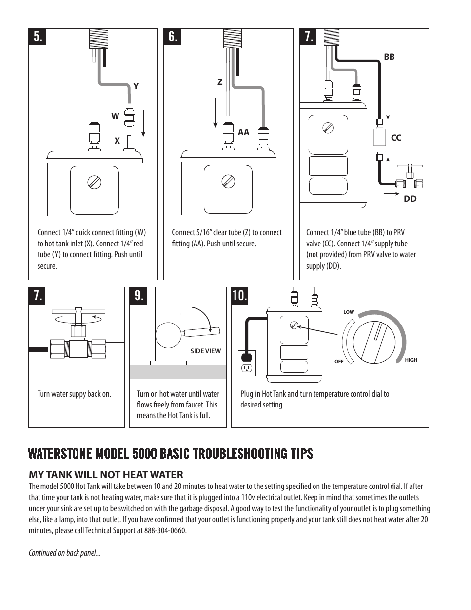 Waterstone model 5000 basic troubleshooting tips | Waterstone UNDER SINK SYSTEMS 4500 User Manual | Page 5 / 6