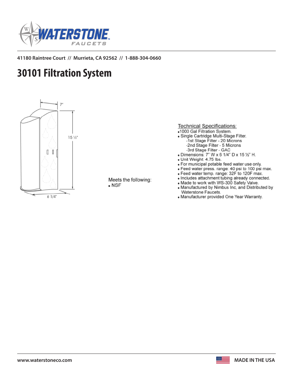 Waterstone UNDER SINK SYSTEMS 30101 User Manual | Page 2 / 2