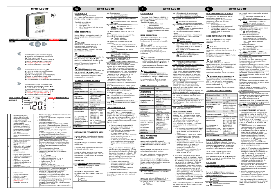 Watts Industries WFHT-RF LCD User Manual | 2 pages