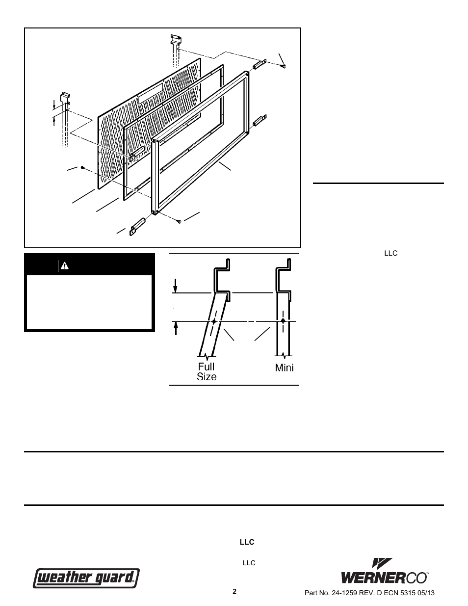 Caution, Notice | WEATHER GUARD 1259 User Manual | Page 2 / 2