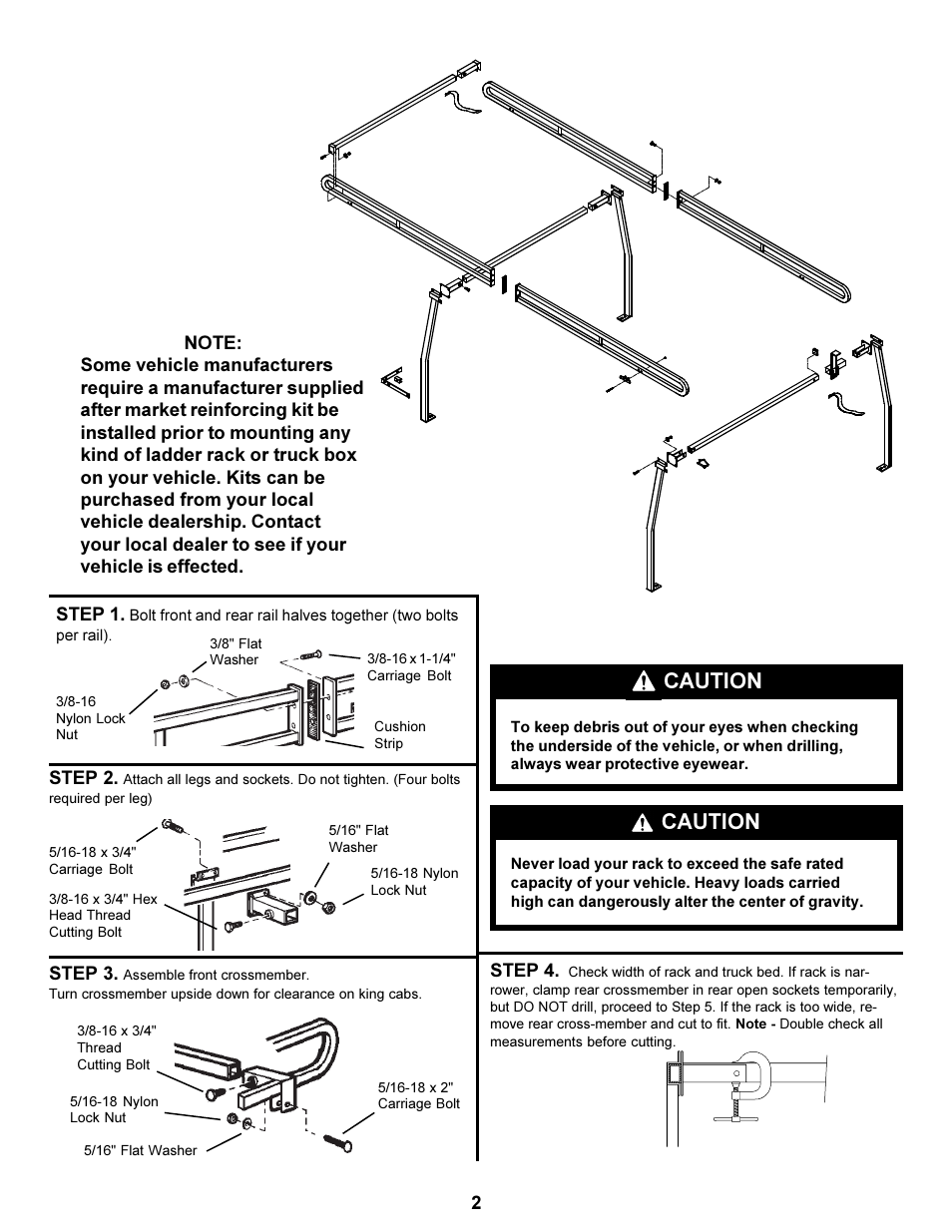 Caution | WEATHER GUARD 1245 User Manual | Page 2 / 4
