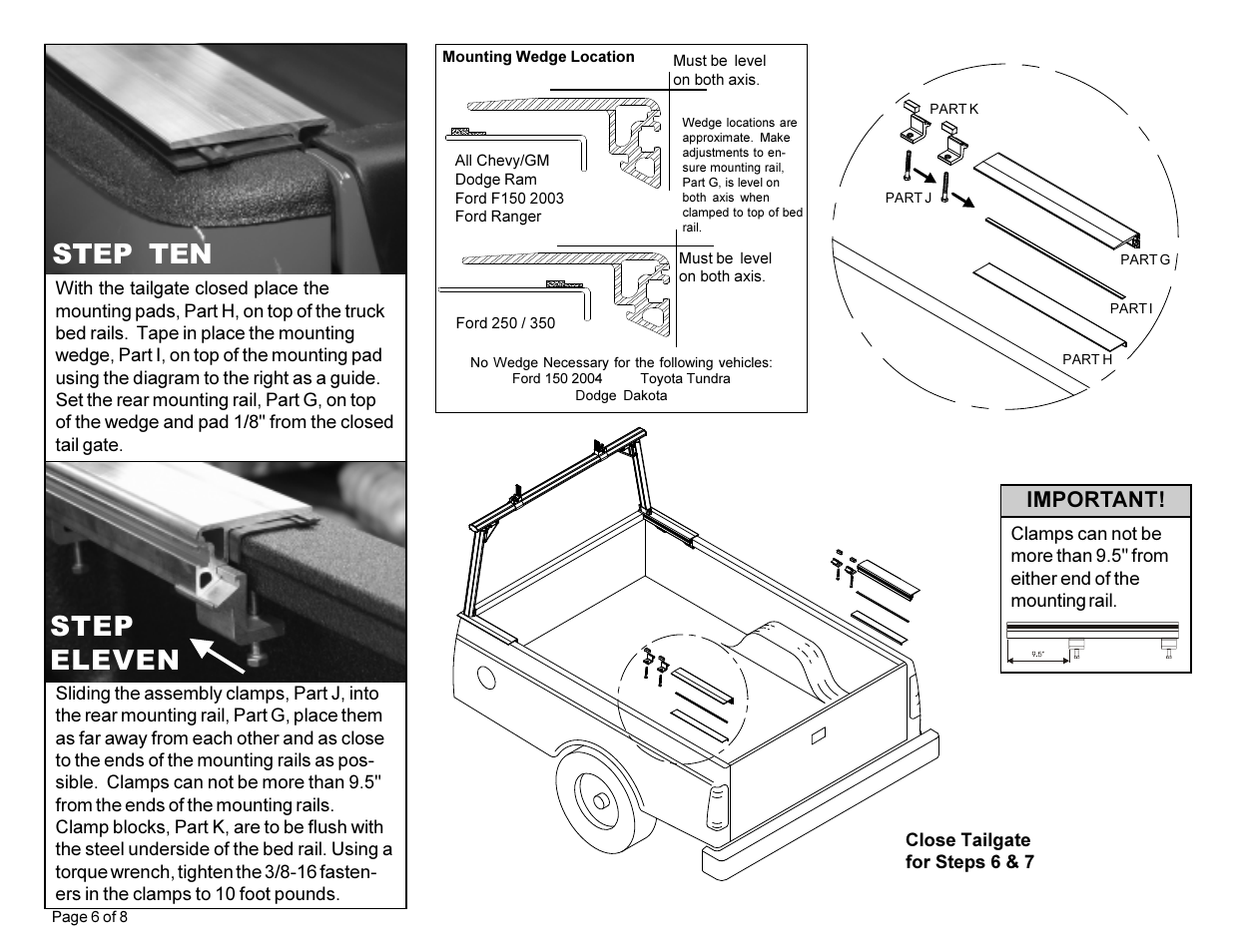 Step ten step eleven, Important | WEATHER GUARD 1200 User Manual | Page 6 / 8