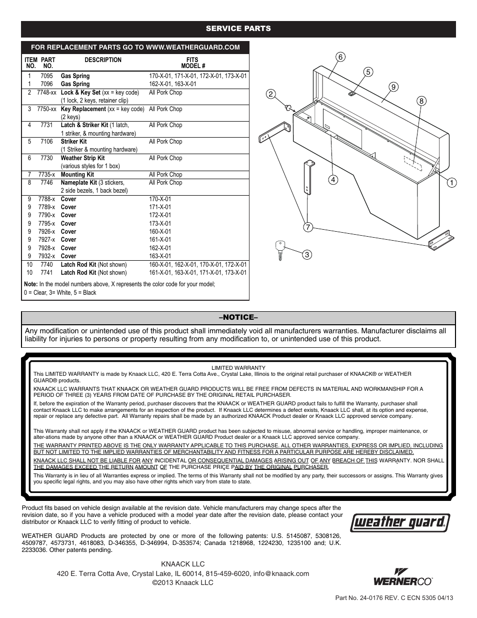 WEATHER GUARD 160-X-01 THRU 173-X-01 User Manual | Page 4 / 4