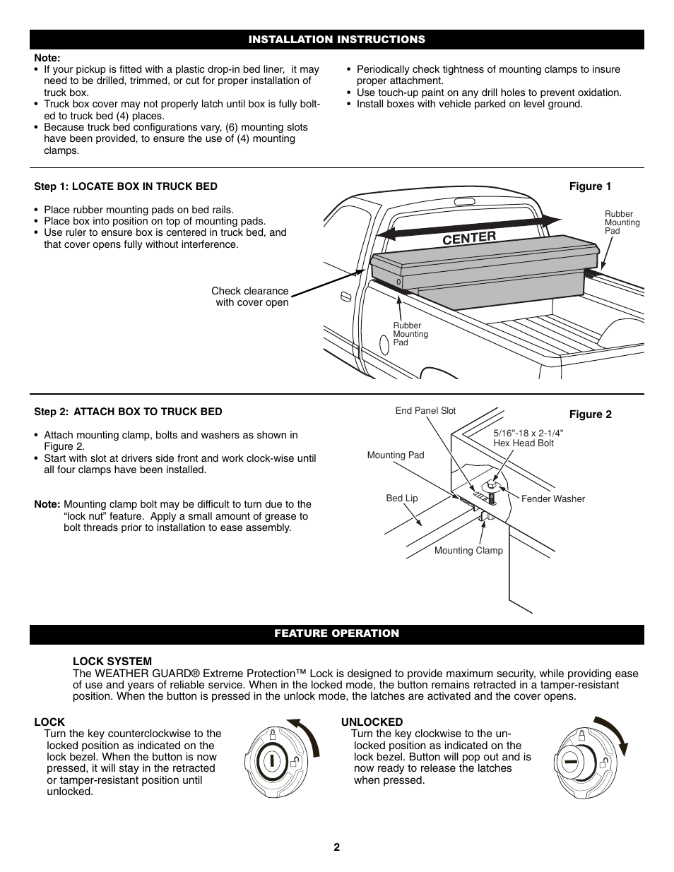 WEATHER GUARD 114-X-01 THRU 156-X-01 User Manual | Page 2 / 4