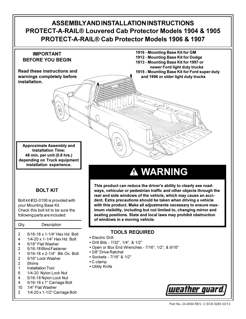 WEATHER GUARD 1915 User Manual | 4 pages