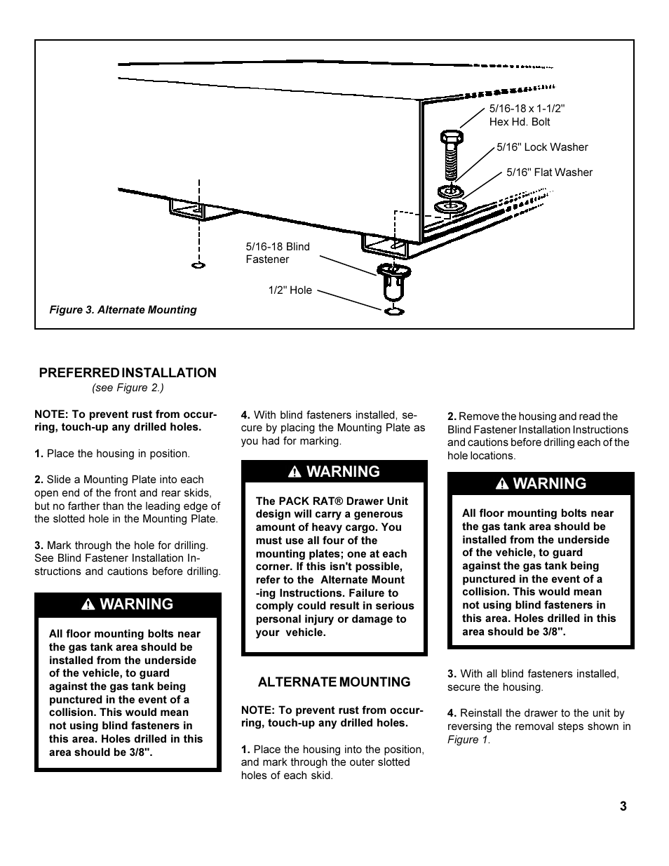 Warning | WEATHER GUARD 301 through 338 User Manual | Page 3 / 6