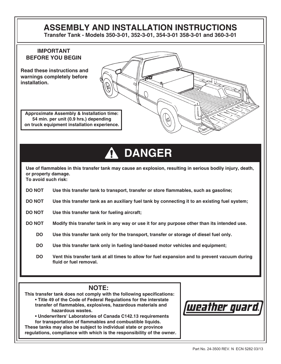WEATHER GUARD 360-3-01 User Manual | 4 pages