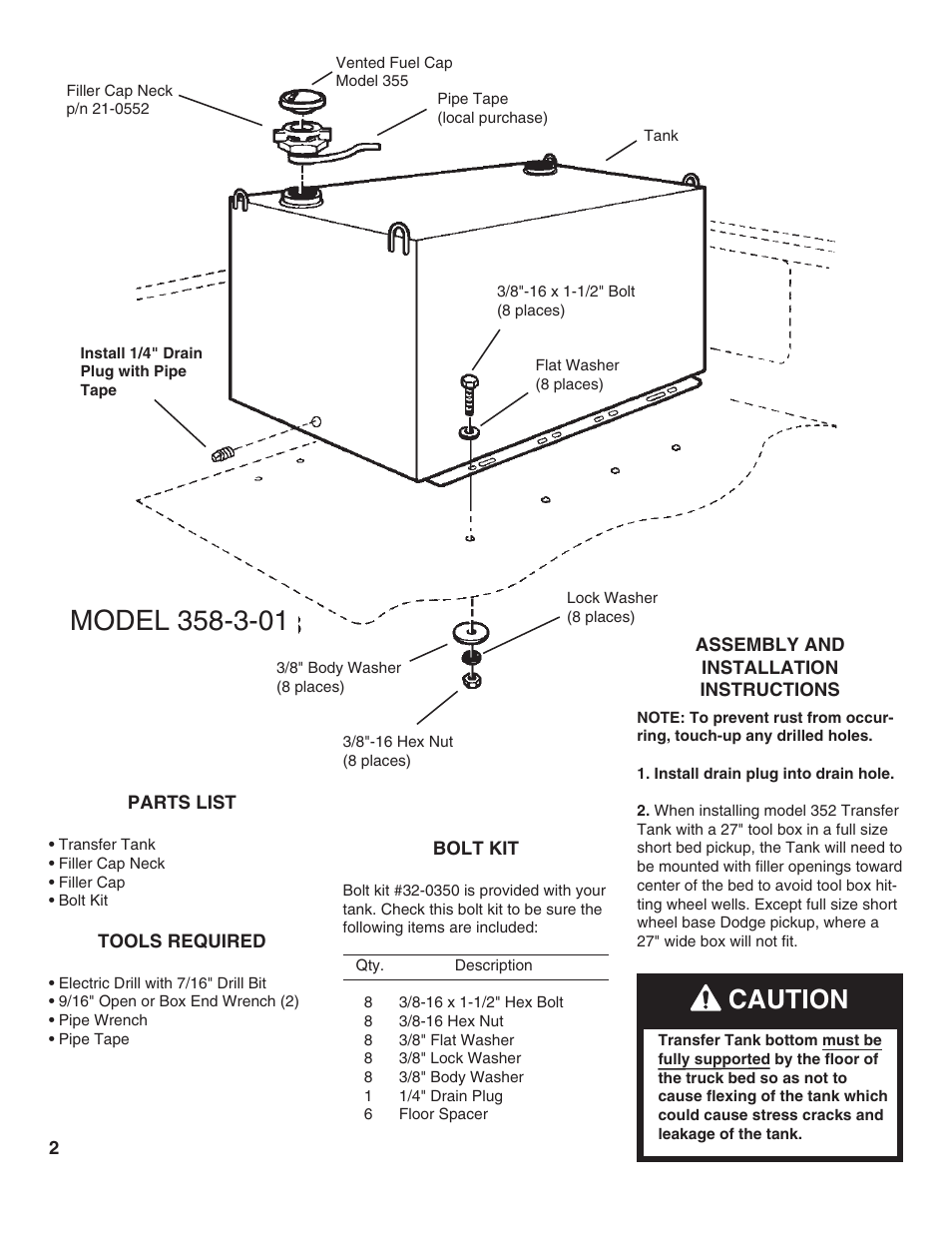 Caution | WEATHER GUARD 360-3-01 User Manual | Page 2 / 4