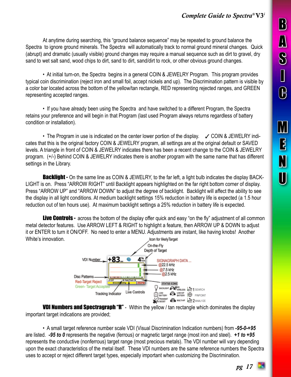 White’s Electronics Spectra V3i User Manual | Page 17 / 64