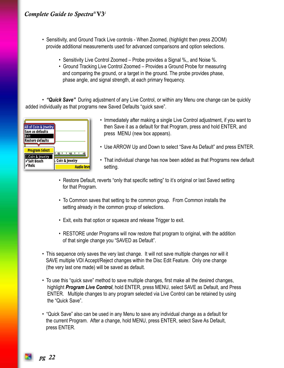 White’s Electronics Spectra V3i User Manual | Page 22 / 64