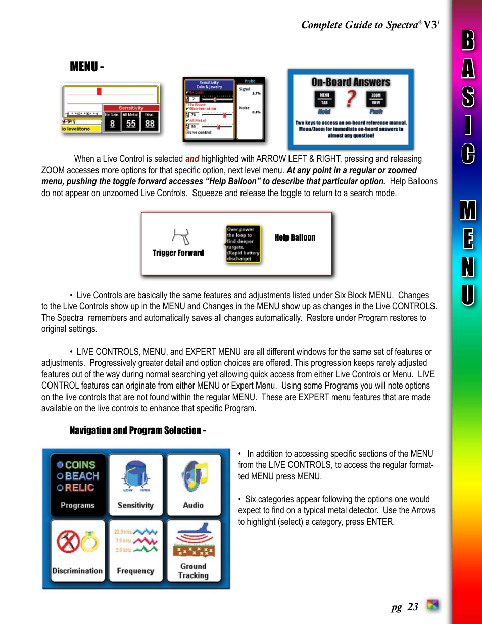 White’s Electronics Spectra V3i User Manual | Page 23 / 64