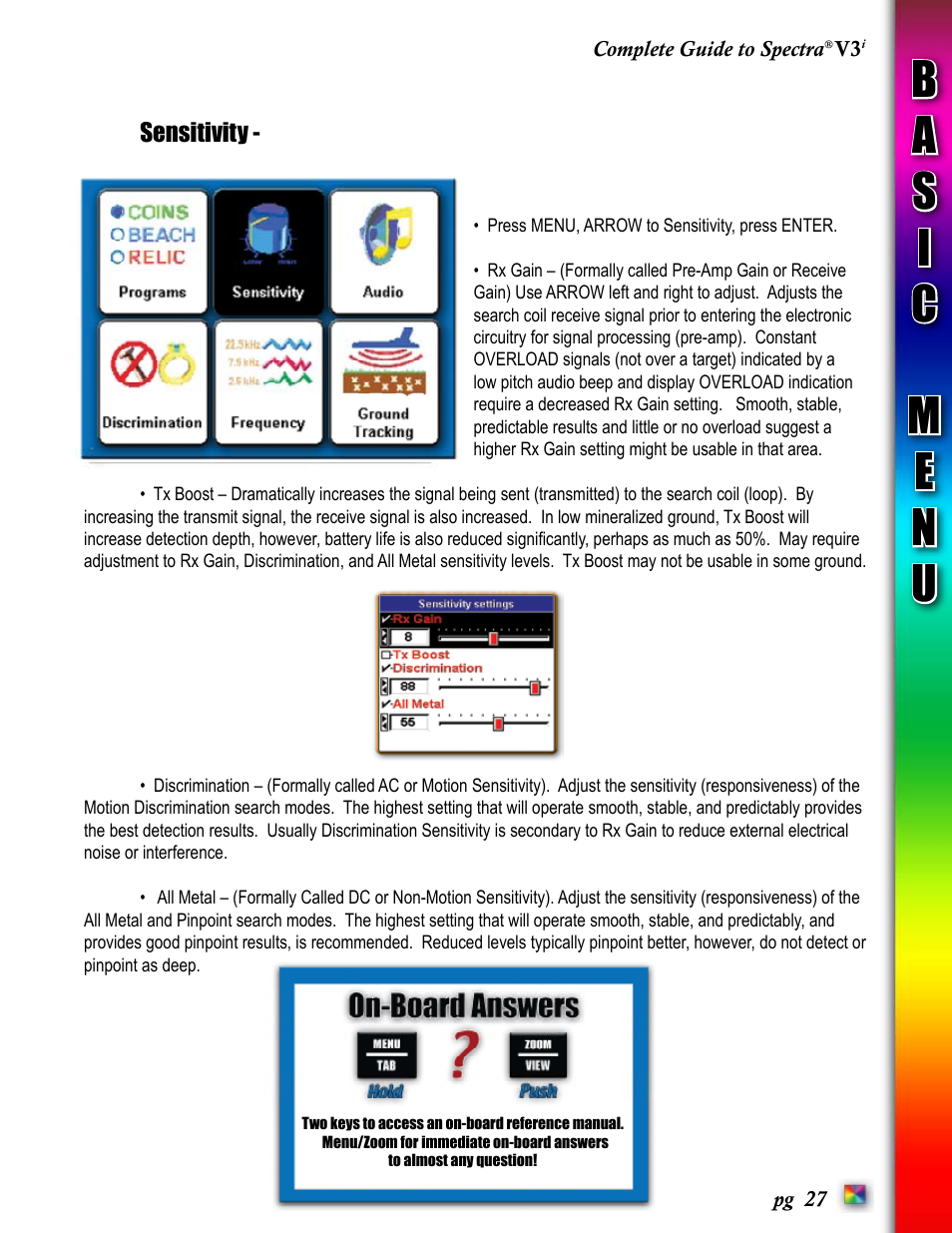 White’s Electronics Spectra V3i User Manual | Page 27 / 64