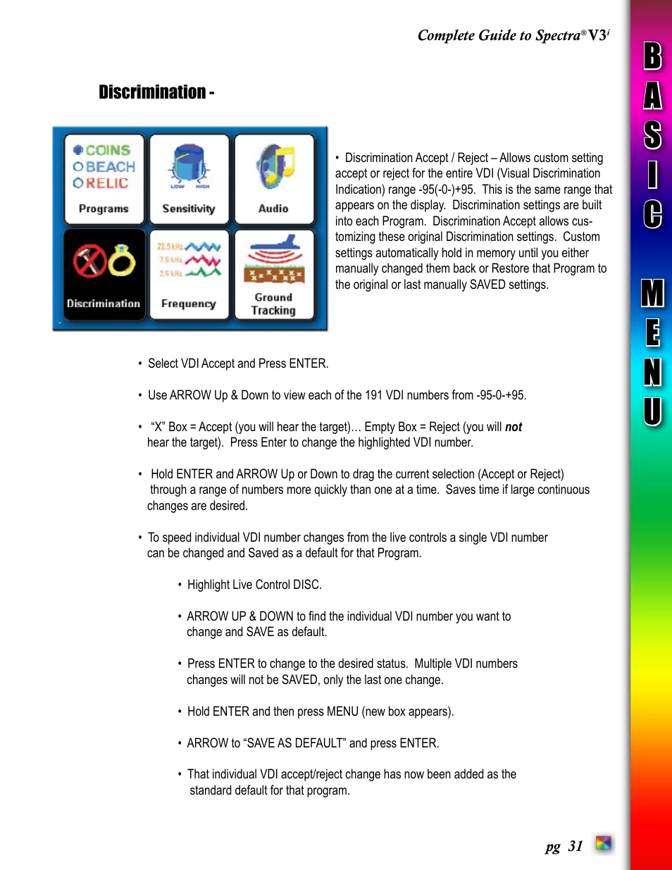 White’s Electronics Spectra V3i User Manual | Page 31 / 64