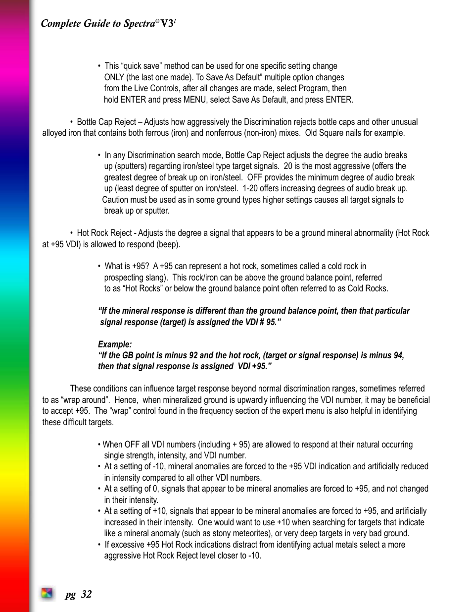 White’s Electronics Spectra V3i User Manual | Page 32 / 64