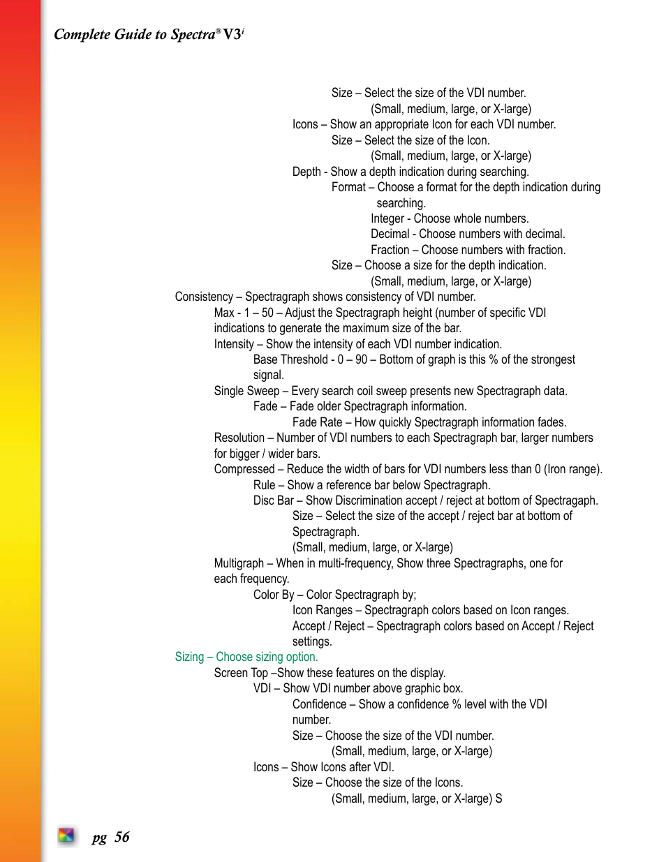 White’s Electronics Spectra V3i User Manual | Page 56 / 64