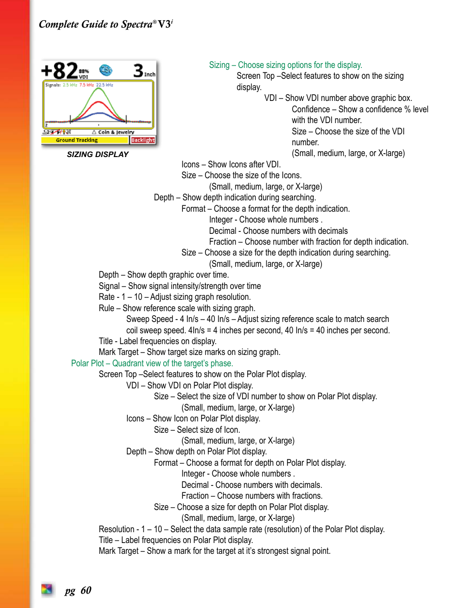 White’s Electronics Spectra V3i User Manual | Page 60 / 64