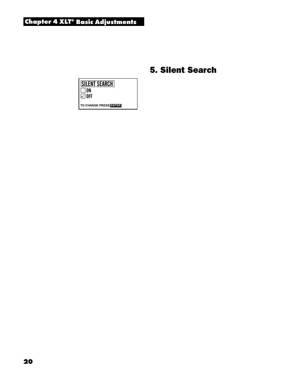 Silent search | White’s Electronics Spectrum XLT User Manual | Page 20 / 56