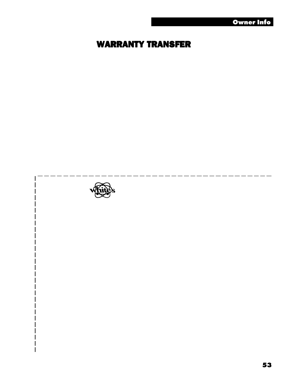 Warranty transfer | White’s Electronics Spectrum XLT User Manual | Page 53 / 56