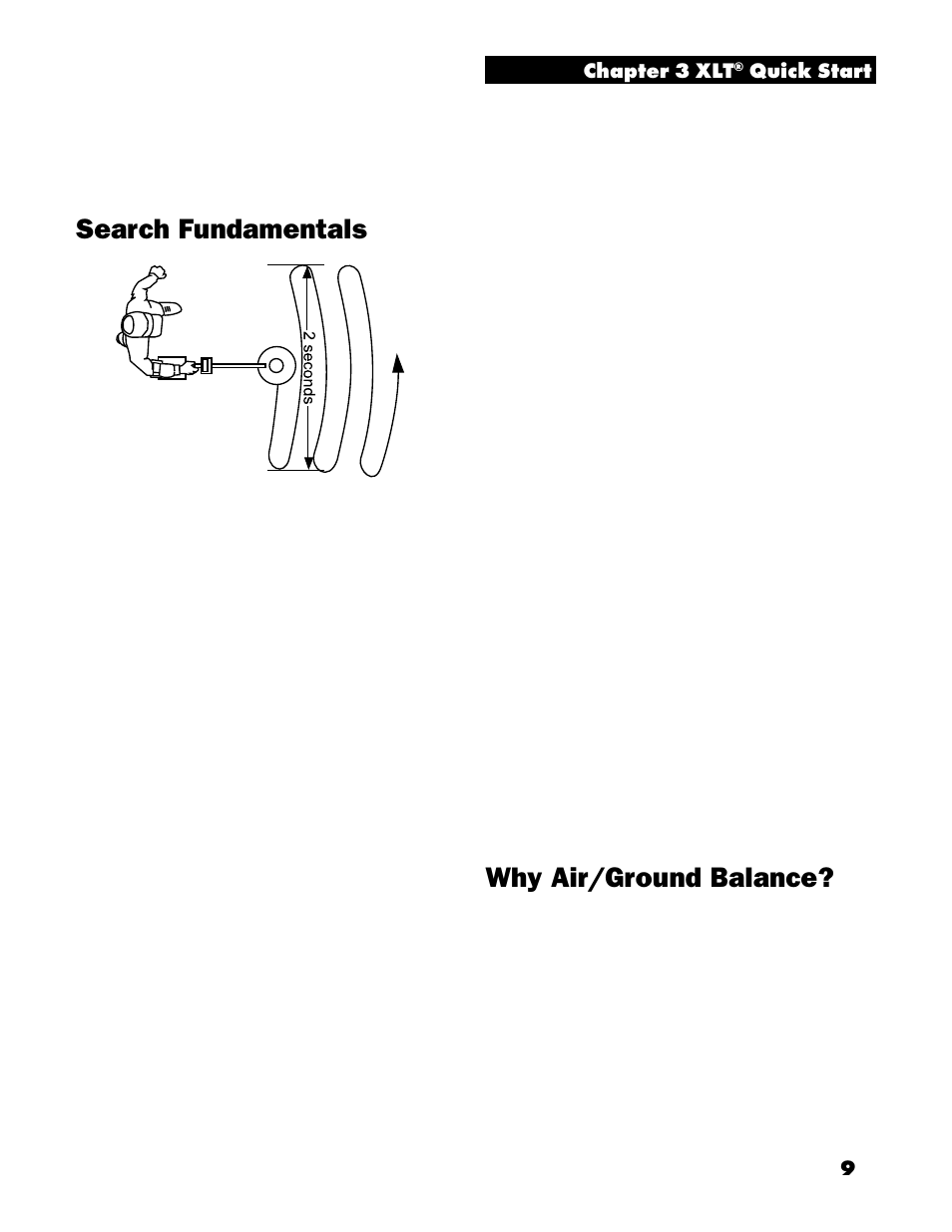 Search fundamentals, Why air/ground balance | White’s Electronics Spectrum XLT User Manual | Page 9 / 56