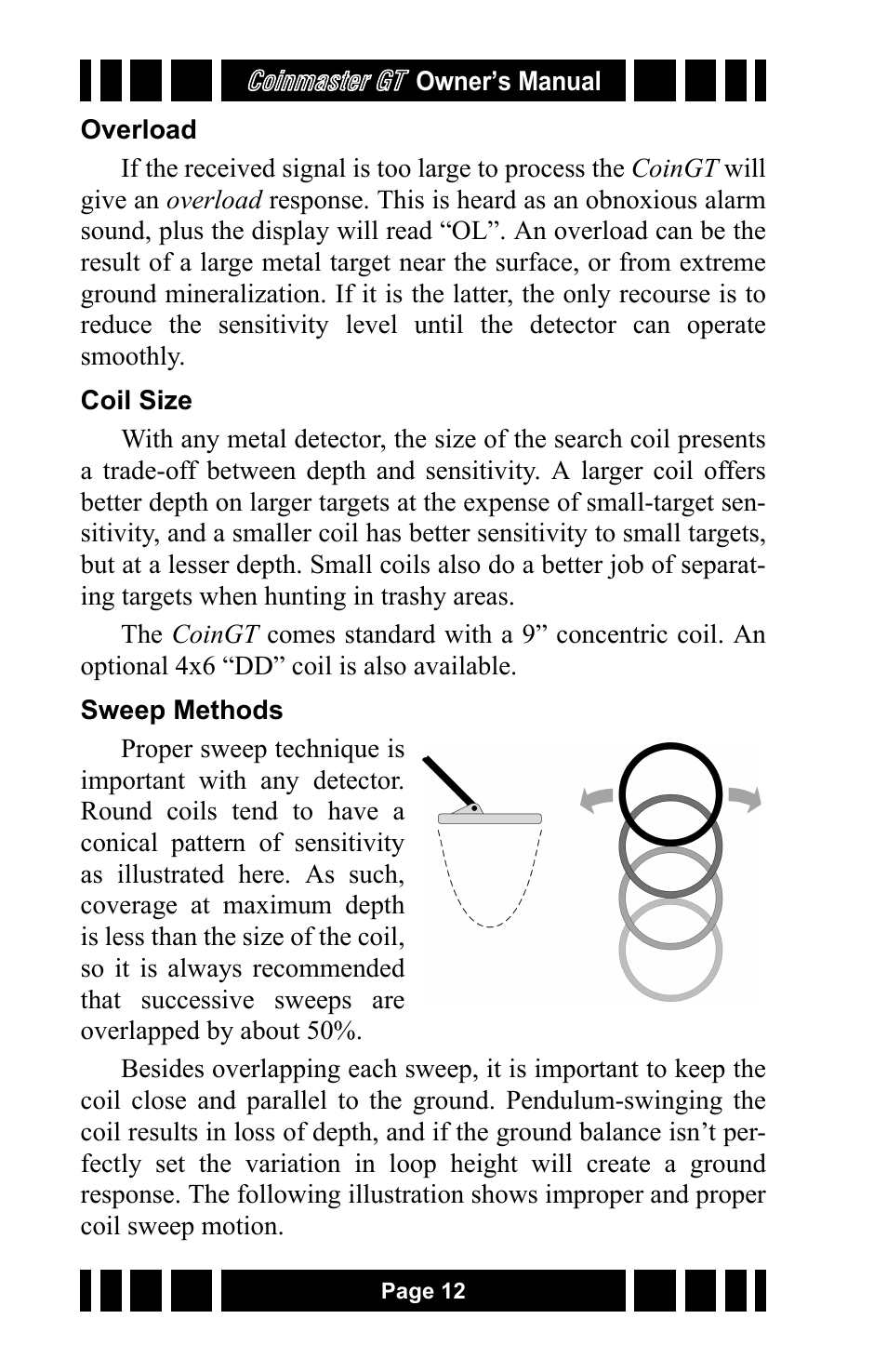 White’s Electronics Coinmaster GT User Manual | Page 12 / 16